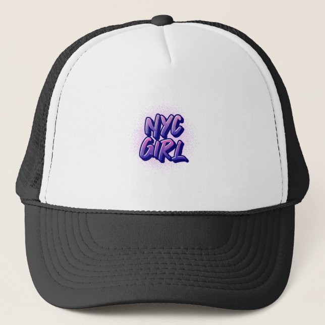 NYC Girl Graffiti Style Trucker Hat (Front)