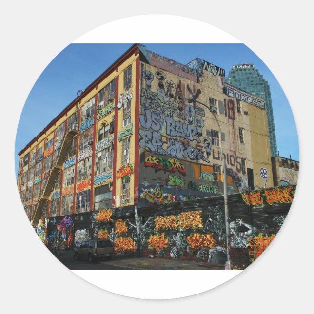 nyc graffiti sick styles classic round sticker (Front)