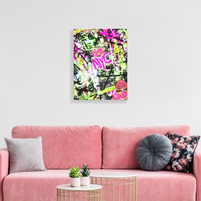 NYC Graffiti Tee New York City photo Canvas Print (Insitu(LivingRoom))