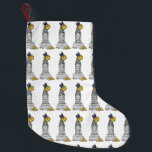 NYC Hanukkah Gelt Holiday Skyscraper Chanukah Small Christmas Stocking<br><div class="desc">Holiday stocking features an original pen-and-ink illustration of a New York City skyscraper, "dressed up" for the holidays with Hanukkah gelt. Ideal for Hanukkah holiday decorating! This design is also available on other products. Don't see what you're looking for? Need help with customization? Contact this designer to have something created...</div>