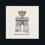 NYC Hanukkah Washington Square Arch Menorah Napkin<br><div class="desc">Napkins feature an original marker illustration of a classic New York City landmark, the Washington Square Arch, "dressed up" for the holiday season! This Chanukah illustration is also available on other products. Don't see what you're looking for? Need help with customization? Contact Rebecca to have something designed just for you....</div>