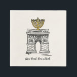 NYC Hanukkah Washington Square Arch Menorah Napkin<br><div class="desc">Napkins feature an original marker illustration of a classic New York City landmark, the Washington Square Arch, "dressed up" for the holiday season! This Chanukah illustration is also available on other products. Don't see what you're looking for? Need help with customization? Contact Rebecca to have something designed just for you....</div>