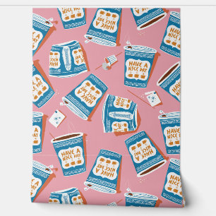 NYC Have a Nice Day Blue Coffee Cup Venti Wallpaper