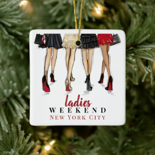NYC Ladies Weekend Fashion Personalized  Ceramic Ornament
