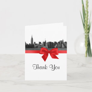 NYC large Skyline Etched BW Merci rouge