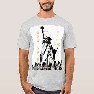 Nyc Liberty Statue New York Mens Ash Grey Trendy T-Shirt