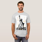 Nyc Liberty Statue New York Mens Ash Grey Trendy T-Shirt (Front Full)