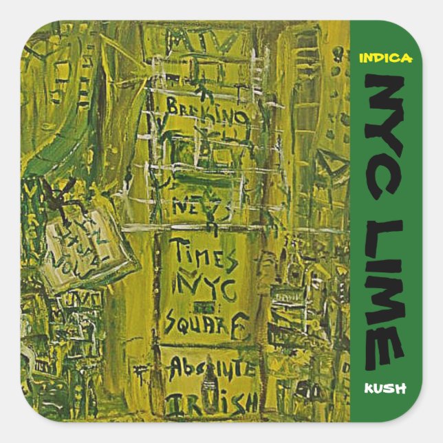 NYC LIME KUSH SQUARE STICKER (Front)