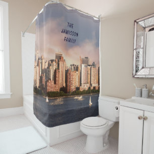 NYC Lower Manhattan Skyline with Personalized Name