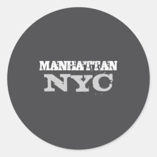 Nyc Manhattan New York City Elegant Black Template Classic Round Sticker