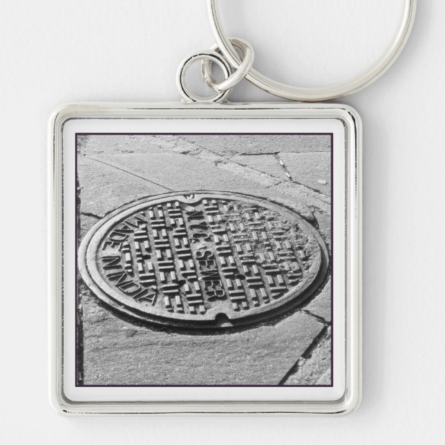 NYC Manhole Cover Premium Keychain (Front)