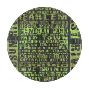 NYC Neighbourhoods Green Cutting Board