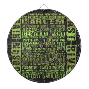 NYC Neighbourhoods Green Dartboard