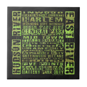 NYC Neighbourhoods Green Tile