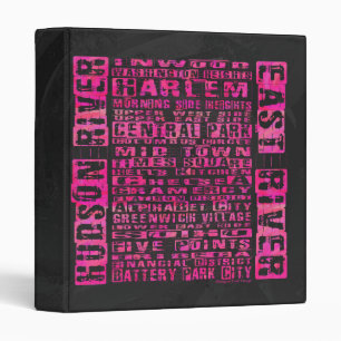 NYC Neighbourhoods Hot Pink Binder