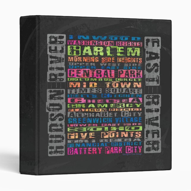 NYC Neighbourhoods Rainbow Binder (Front/Spine)