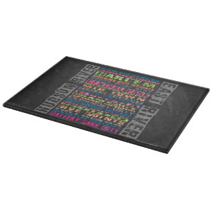 NYC Neighbourhoods Rainbow Cutting Board