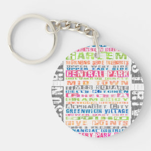 NYC Neighbourhoods Rainbow Keychain