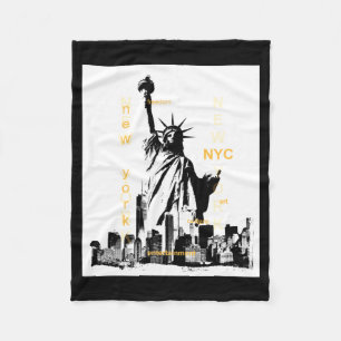 Nyc New York Brooklyn Bridge Liberty Statue Mens Fleece Blanket
