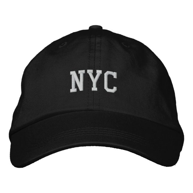 NYC New York City brodé Casquette ajustable noir (Devant)