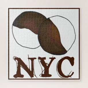 NYC New York City Classic Black and White Cookie Jigsaw Puzzle