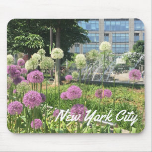 NYC New York City Columbus Circle Allium Fountain Mouse Pad