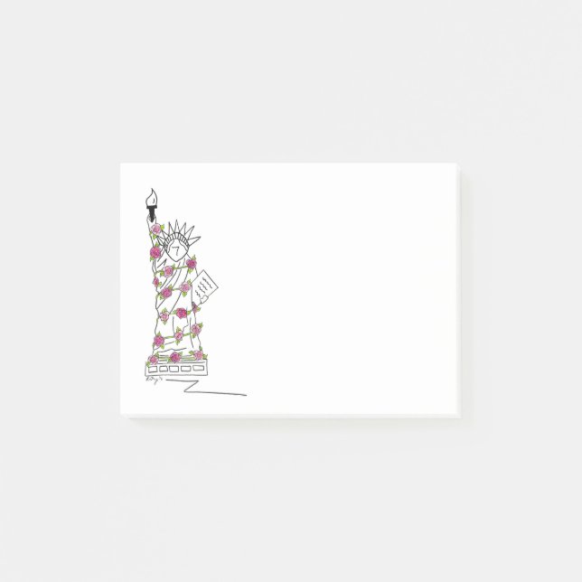 NYC New York City Easter Statue of Liberty Roses Post-it Notes (Front)
