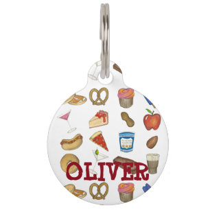 NYC New York City Foods Foodie Pet Dog Tag