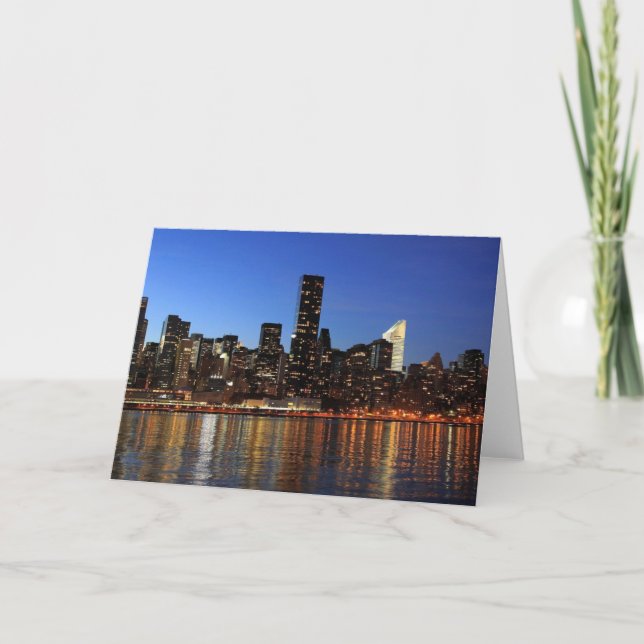 NYC New York City Manhattan Night Card (Front)