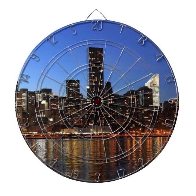 NYC New York City Manhattan Night Dartboard (Front)
