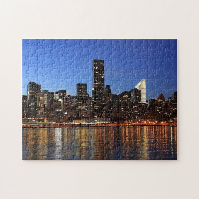 NYC New York City Manhattan Night Jigsaw Puzzle (Horizontal)