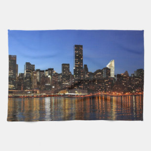NYC New York City Manhattan Night Kitchen Towel