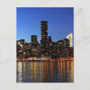 NYC New York City Manhattan Night Postcard