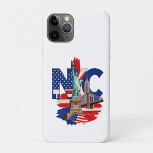 NYC New York City Patriotic Skyline Graphic – Stat iPhone 11 Pro Case