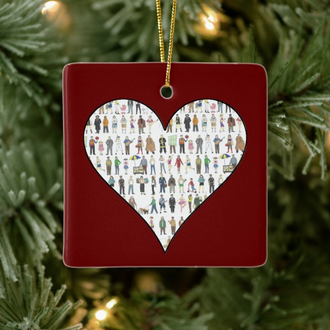 NYC New York City People Citizens Neighbourhoods Ceramic Ornament (Tree)