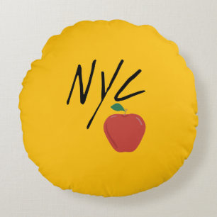 NYC NEW YORK CITY ROUND PILLOW