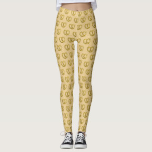 NYC New York City Salty Soft Pretzel Snack Food Leggings