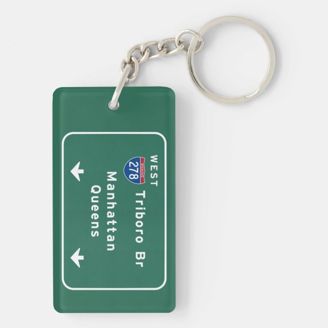 NYC New York City Triboro Br Manhattan Interstate Keychain (Back)