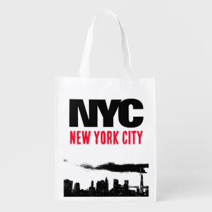NYC New York City USA Retro Vintage Pop Art Reusable Grocery Bag