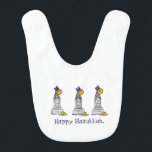 NYC New York Happy Hanukkah Chanukah Gelt Bib<br><div class="desc">Bib features an original marker illustration of a classic NYC landmark "dressed up" for the holidays!

Don't see what you're looking for? Need help with customization? Contact this designer to have something created just for you.</div>