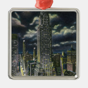 NYC, New YorkChrysler Building at Night # 1 Metal Ornament