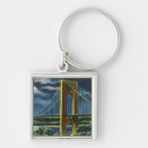 NYC, New YorkGeorge Washington Bridge at Night Keychain