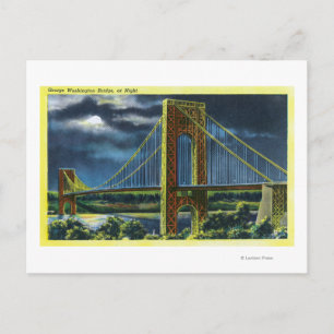 NYC, New YorkGeorge Washington Bridge at Night Postcard