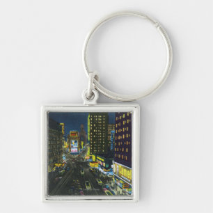 NYC, New YorkView of Times Square at Night # 1 Keychain