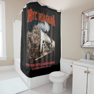 NYC Niagara Steam Locomotive with American flag