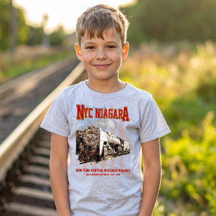 NYC Niagara Steam Locomotive with American flag T-Shirt