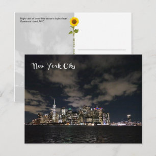 NYC Night Skyline - H postcard