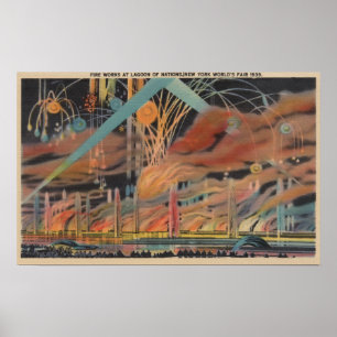 NYC, NY - Fireworks at Lagoon of Nations Worlds Poster