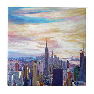 NYC Panorama with Chrysler and Empire State Tile