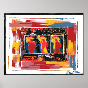 NYC Peter Max style 3 liberties 9-11signed Poster